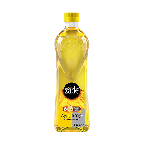 Zade - Zade Ayçiçek Yağı 0.5 Lt (Yarım Litre) Pet Şişe