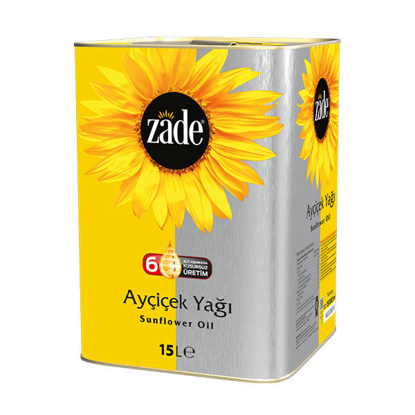 Zade Ayçiçek Yağı 15 Litre Teneke