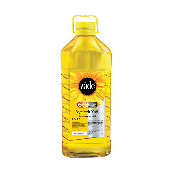 Zade Ayçiçek Yağı 4.5 Litre Pet Şişe Koli 4'lü Set - 4x4.5 Lt - 18 Litre - Thumbnail