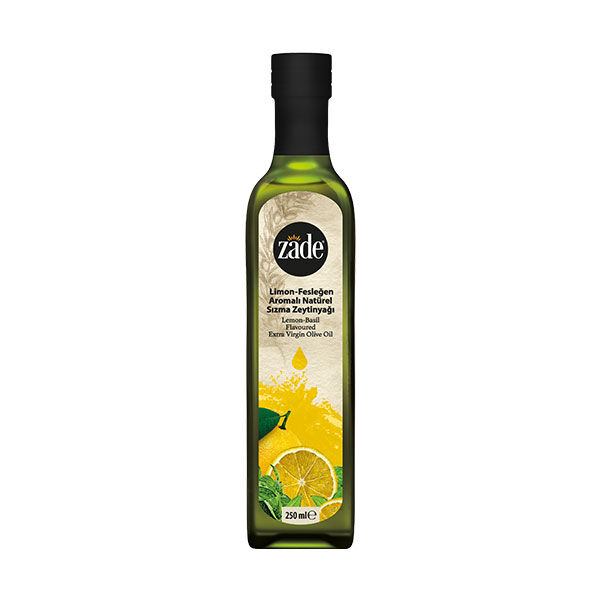 Zade Limon - Fesleğen Aromalı Naturel Sızma Zeytinyağı Koli 12'li Set - 12x250ml Cam Şişe