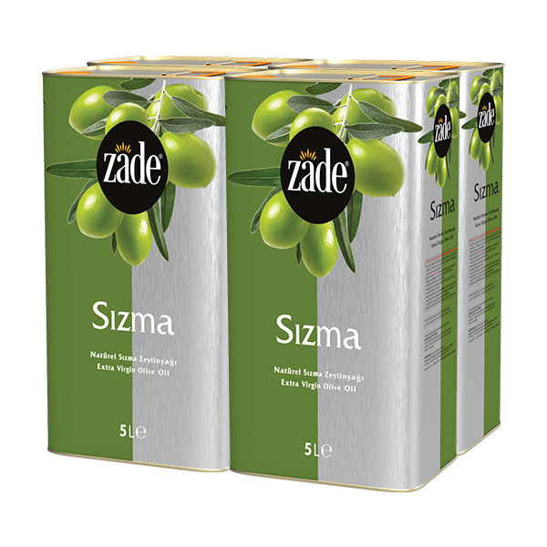 Zade Natürel Sızma Zeytinyağı 5 Litre Teneke Koli 4'lü Set - 4x5 Litre - 20 Litre