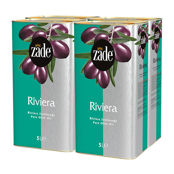 Zade Riviera Zeytinyağı 5 Litre Teneke Koli 4'lü Set - 4x5 Litre - 20 Litre - Thumbnail